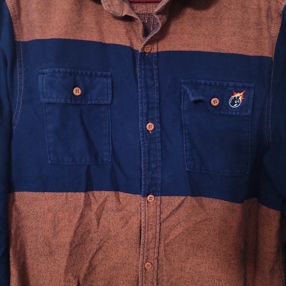 The Hundreds Long Sleeve Botton Up Shirt Blue Size XL - Picture 3 of 10